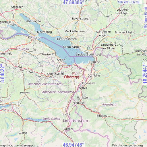 Oberegg on map