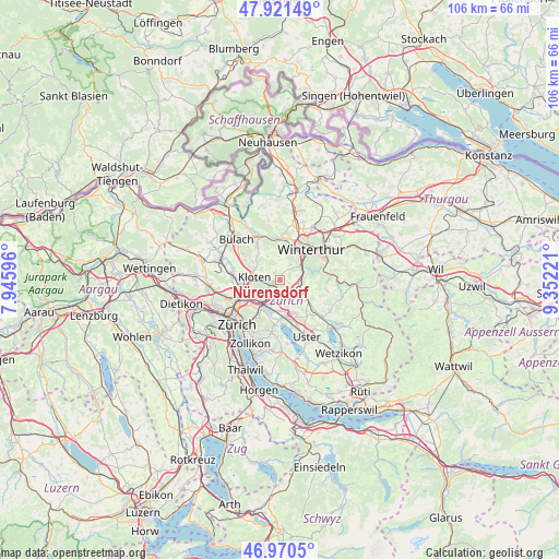 Nürensdorf on map