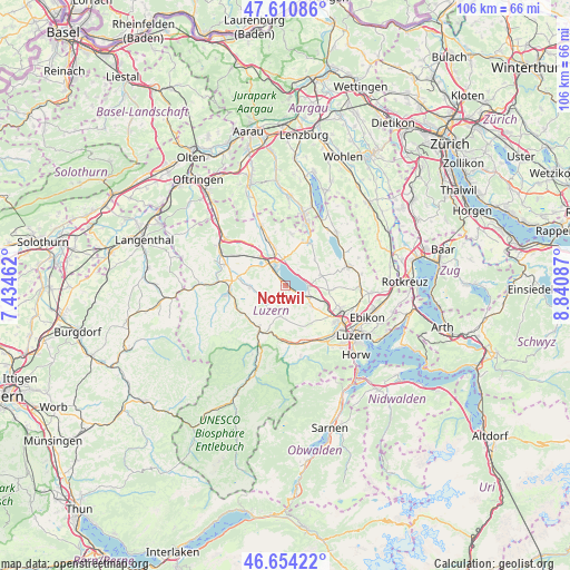 Nottwil on map