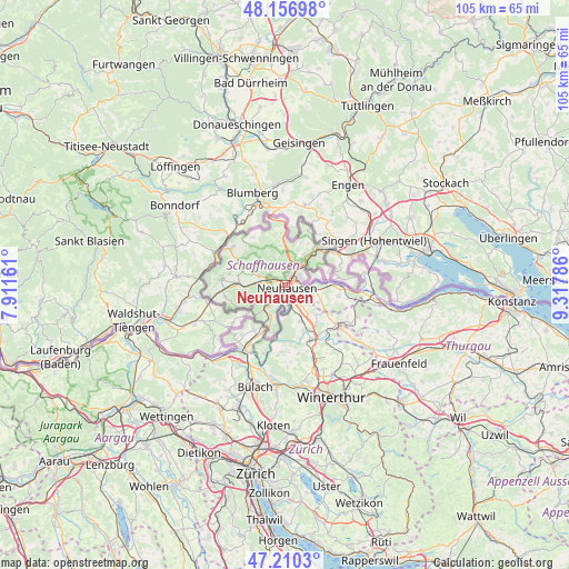 Neuhausen on map