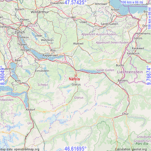 Näfels on map