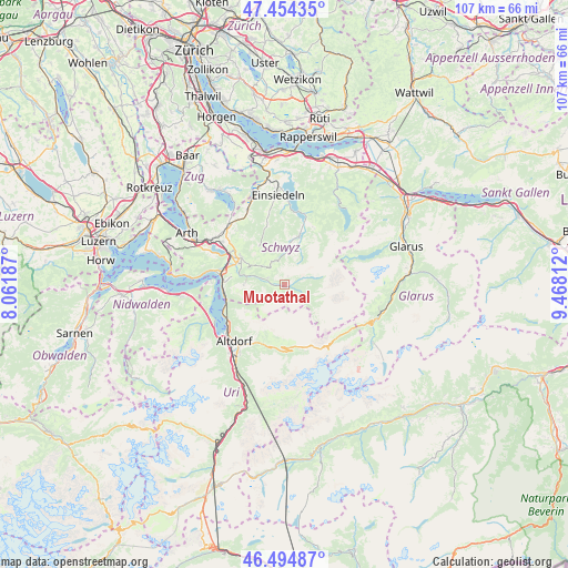 Muotathal on map
