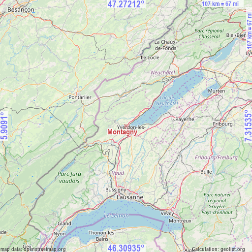 Montagny on map