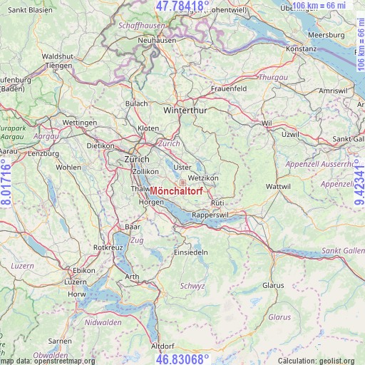 Mönchaltorf on map