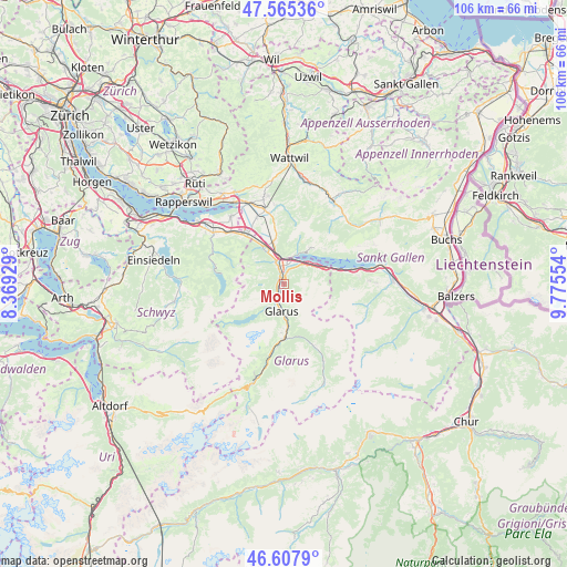 Mollis on map