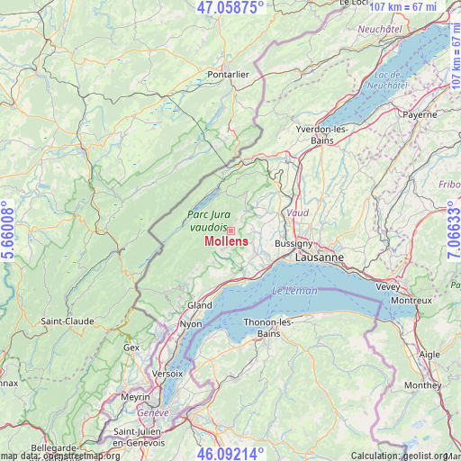 Mollens on map