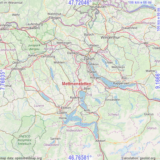 Mettmenstetten on map