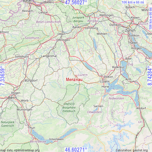 Menznau on map