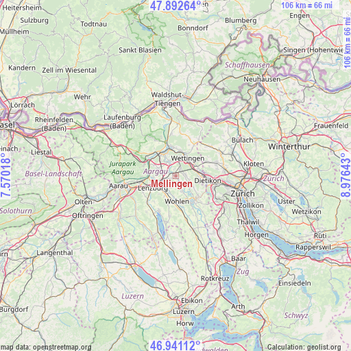 Mellingen on map