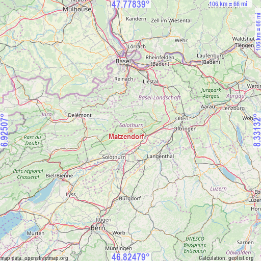 Matzendorf on map