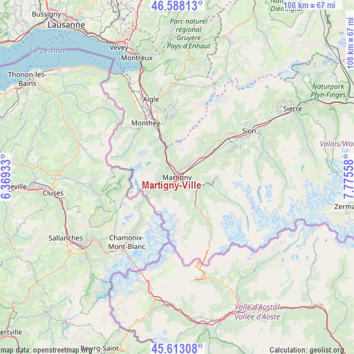 Martigny-Ville on map