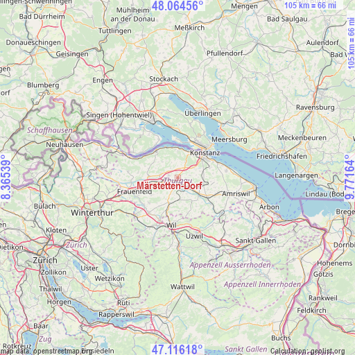 Märstetten-Dorf on map