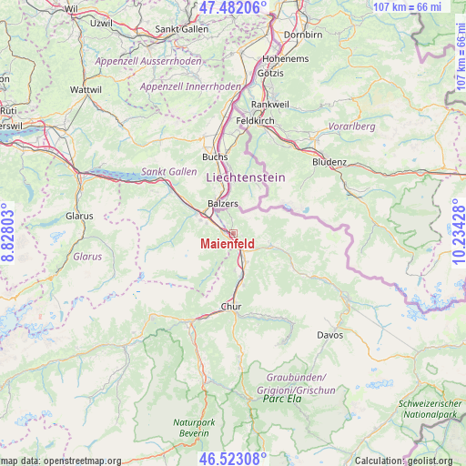 Maienfeld on map