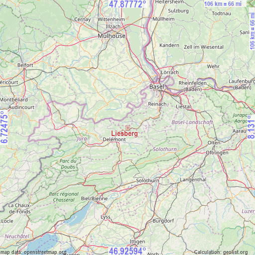 Liesberg on map