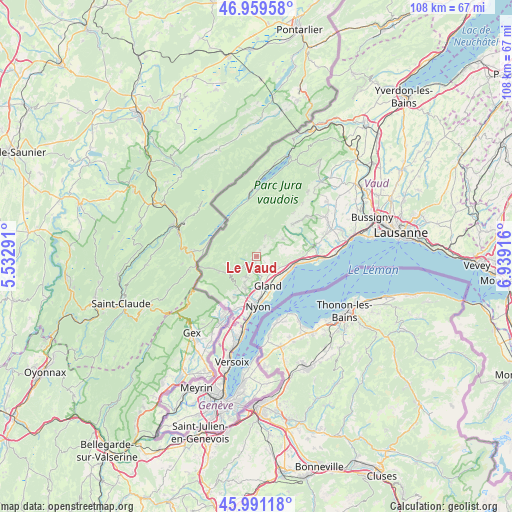 Le Vaud on map