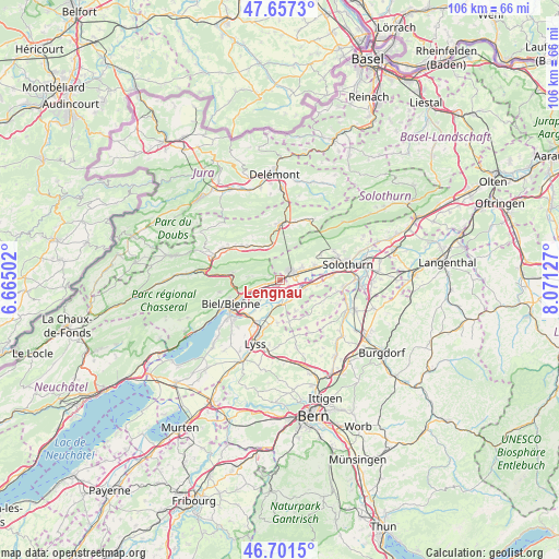 Lengnau on map