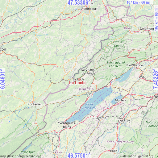 Le Locle on map