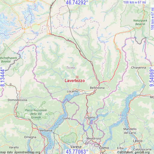 Lavertezzo on map