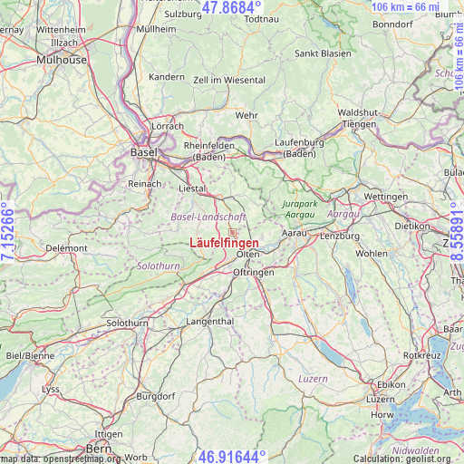 Läufelfingen on map