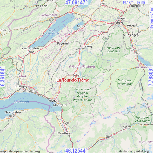 La Tour-de-Trême on map