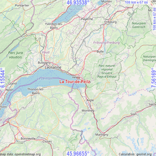 La Tour-de-Peilz on map