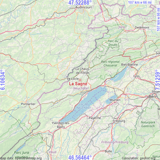 La Sagne on map