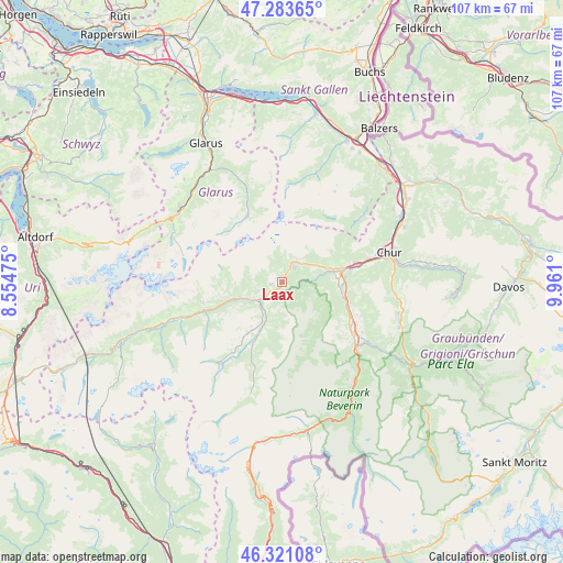 Laax on map