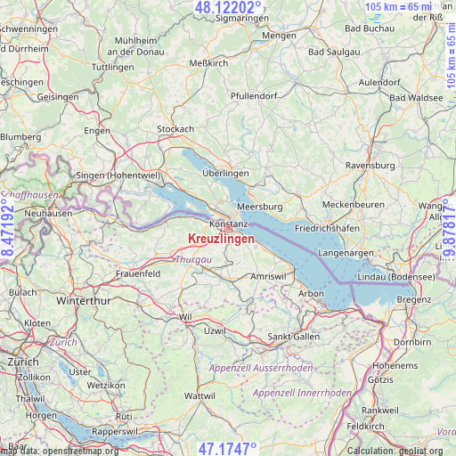 Kreuzlingen on map