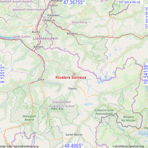 Klosters Serneus on map