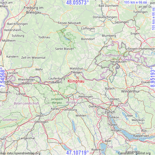Klingnau on map