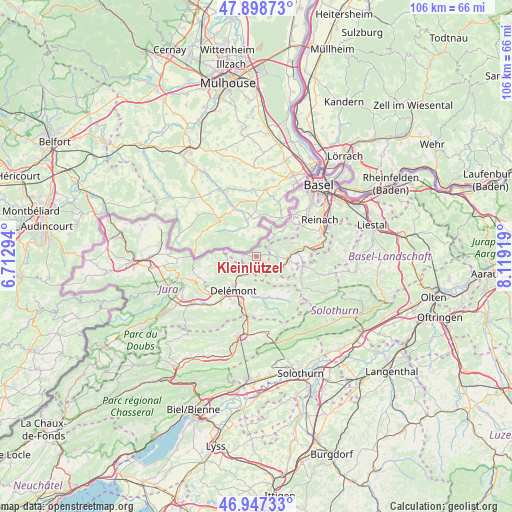 Kleinlützel on map