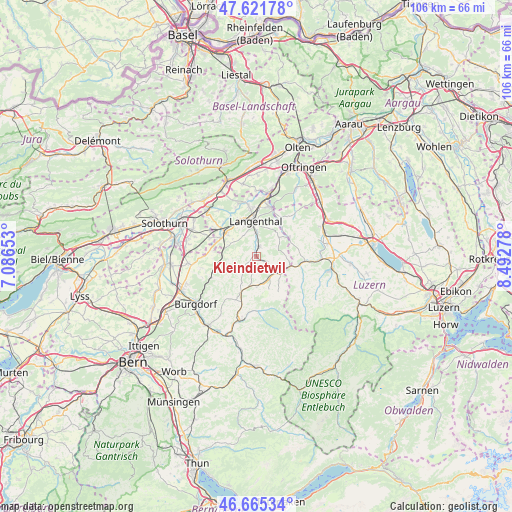 Kleindietwil on map