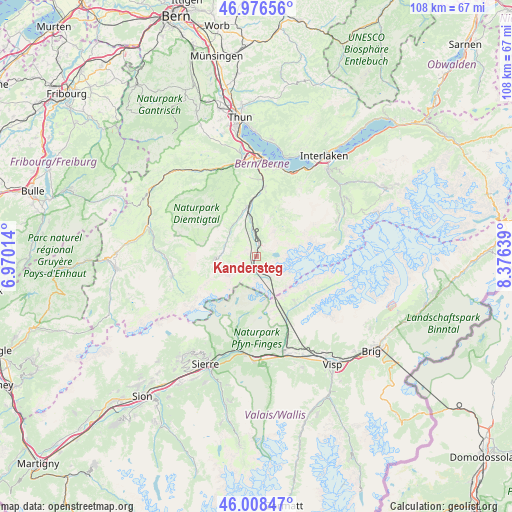 Kandersteg on map