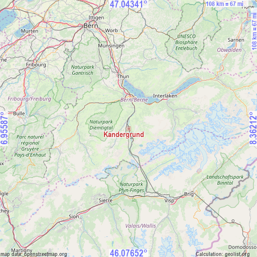 Kandergrund on map