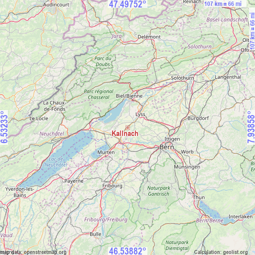 Kallnach on map