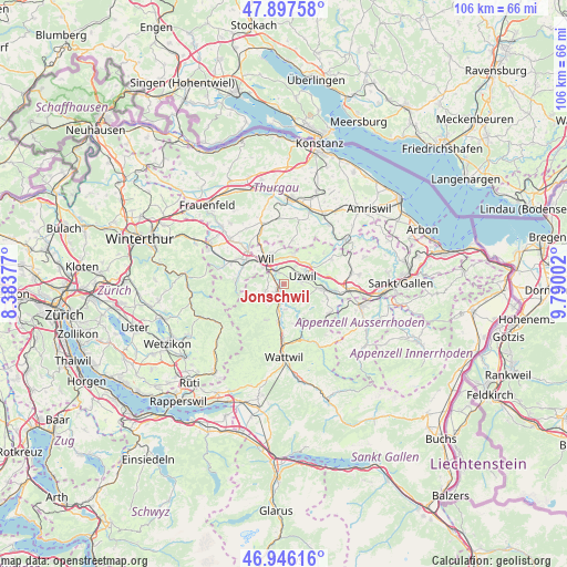 Jonschwil on map