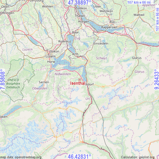 Isenthal on map