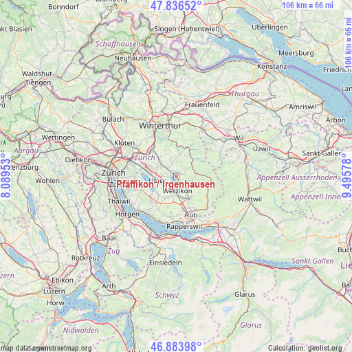 Pfäffikon / Irgenhausen on map