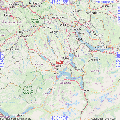 Inwil on map