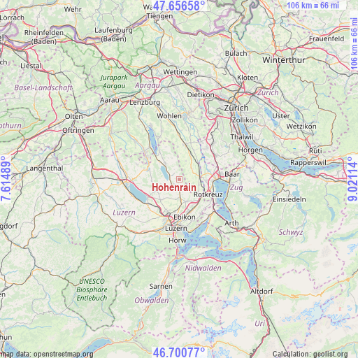 Hohenrain on map