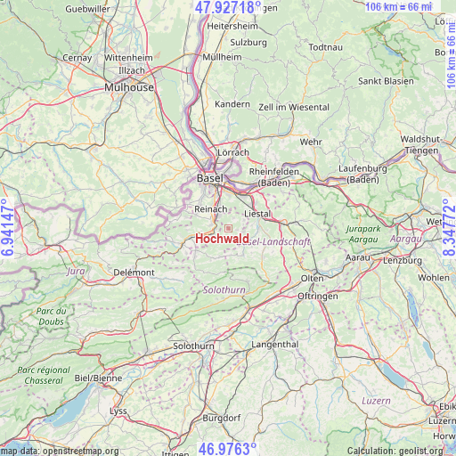Hochwald on map