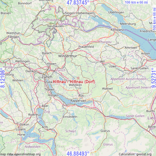 Hittnau / Hittnau (Dorf) on map