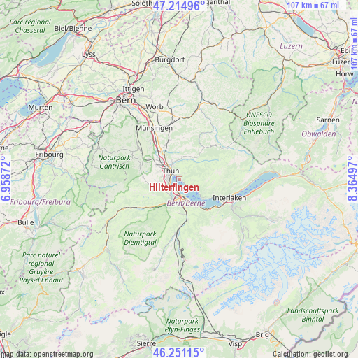 Hilterfingen on map
