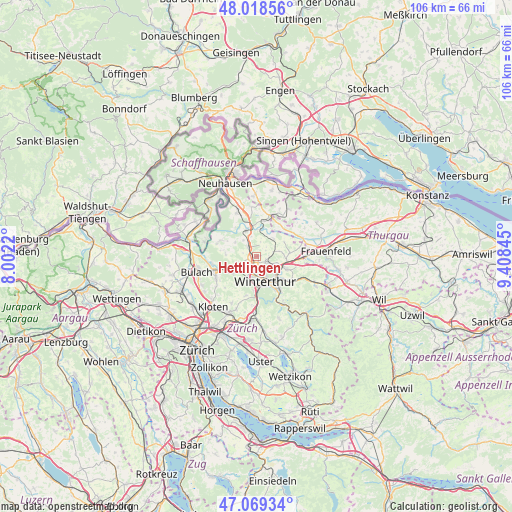 Hettlingen on map