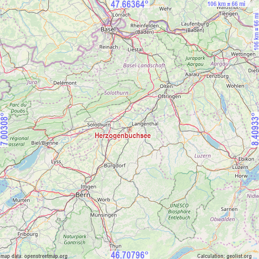 Herzogenbuchsee on map
