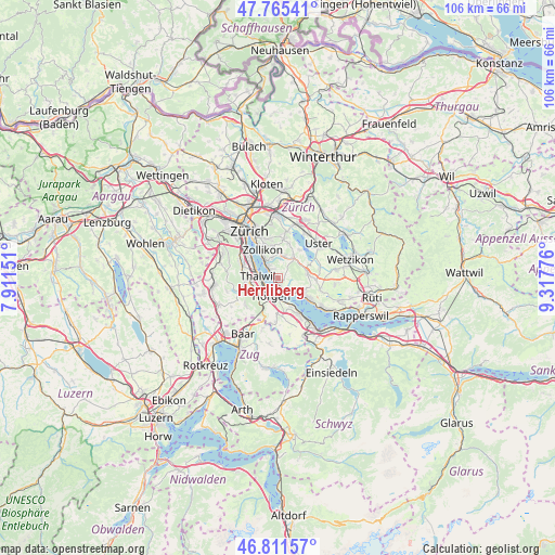 Herrliberg on map