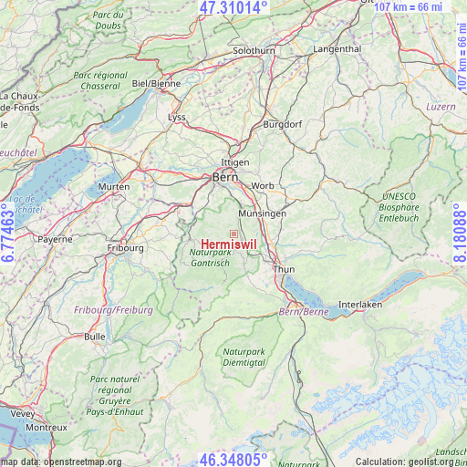 Hermiswil on map