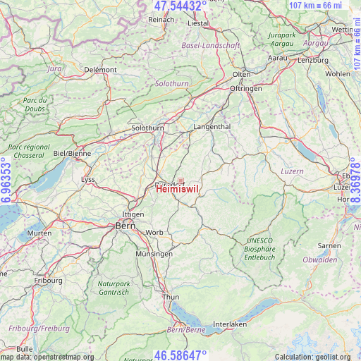 Heimiswil on map