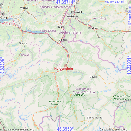 Haldenstein on map