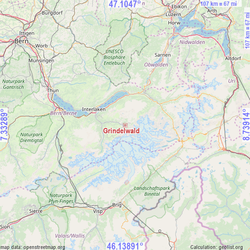 Grindelwald on map